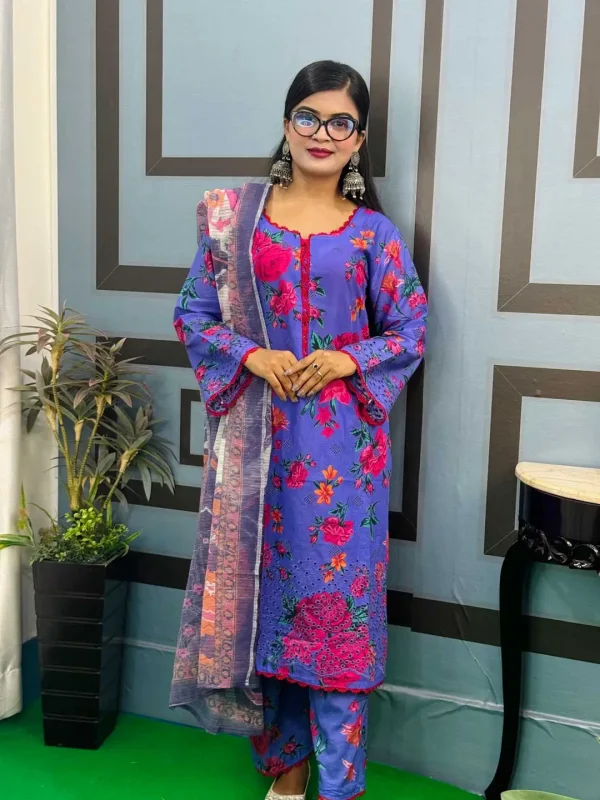 All Over Chikankari শিফলী Embroidery - Image 5