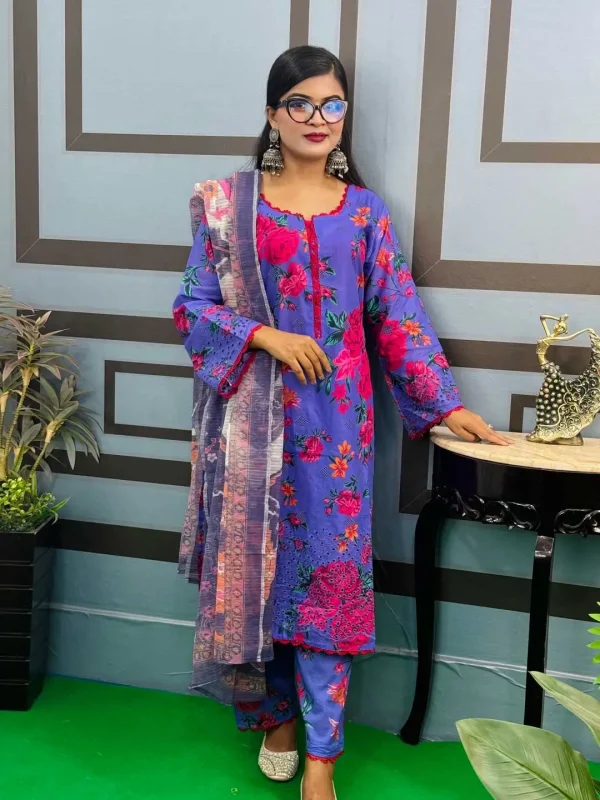 All Over Chikankari শিফলী Embroidery - Image 6